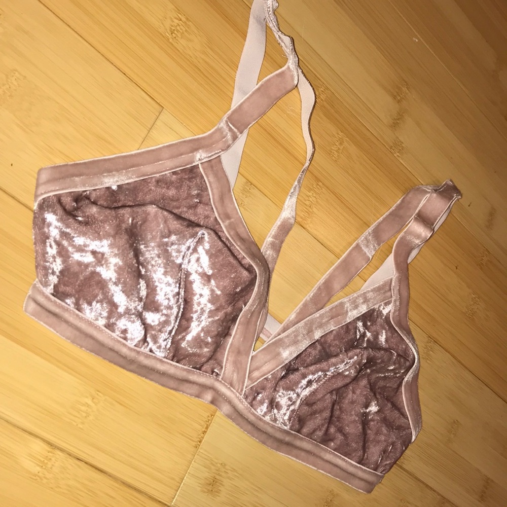 Pink velvet bralette